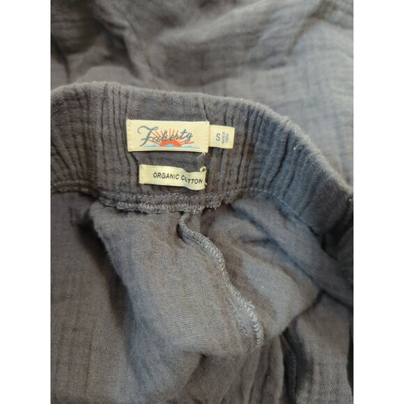 Faherty Women's Dream Organic Cotton Gauze Wide Leg Pants Washed Gray Sz Small - Picture 2 of 6